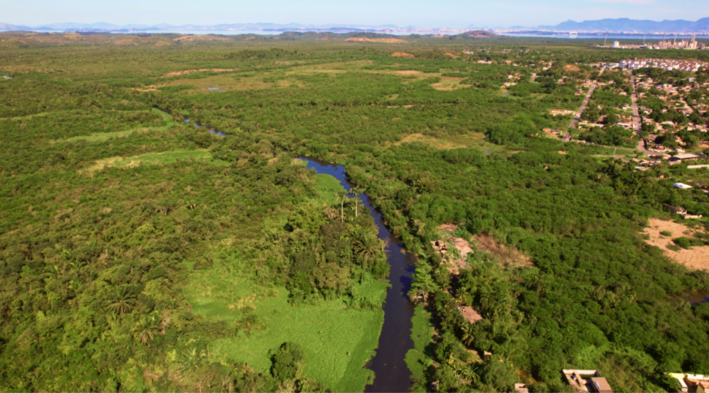 Vista aérea de uma paisagem brasileira